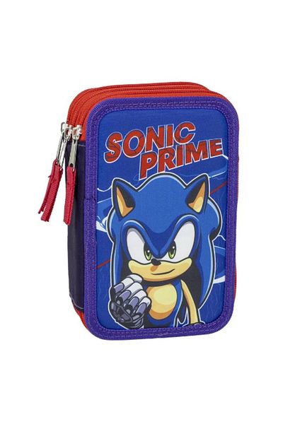 Cerda Giotto Sonic Prime 3-Zipper Pencil Case, Fully Equipped, Multicolor