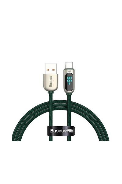Baseus Cablu de date Baseus Display, USB la USB-C, Fast Charging, 66W, 1m, Verde