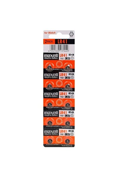 Maxell Set 10 Baterii Alcaline Lr41 Ag3 392a, Blister, Pentru Dispozitive Mici