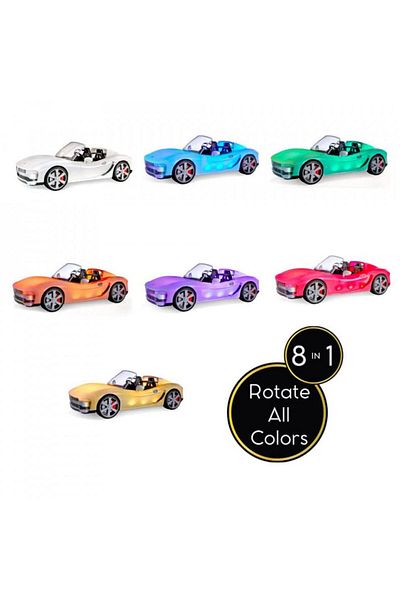 Rainbow High MGA Rainbow High Play Set, Color Change Cabrio Car, 8-in-1, Ages 6+