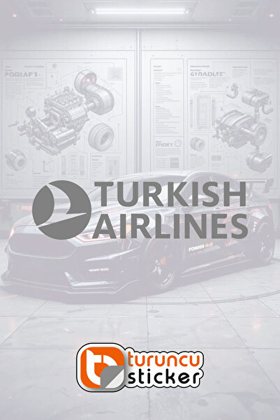 Turuncu THY Turkis Airlines Sticker Etiket 20x5.5 cm – Araç – Motor – Laptop ...