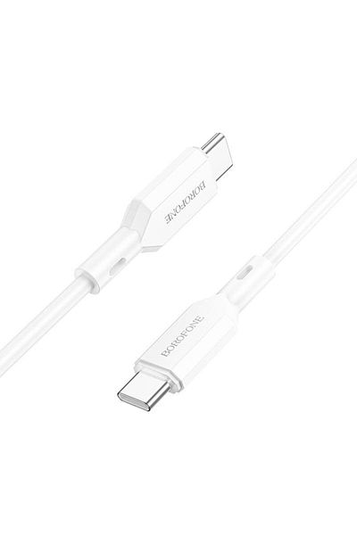 Borofone Borofone BX70 Data Cable, USB Type-C to USB Type-C, 1m, 3A, 60W, White