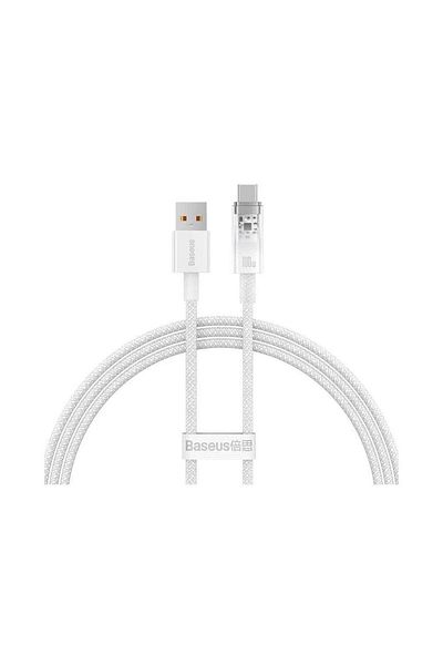 Baseus Cablu Baseus Explorer, USB la USB-C, 100W, 6A, Quick Charge, 1m, Alb
