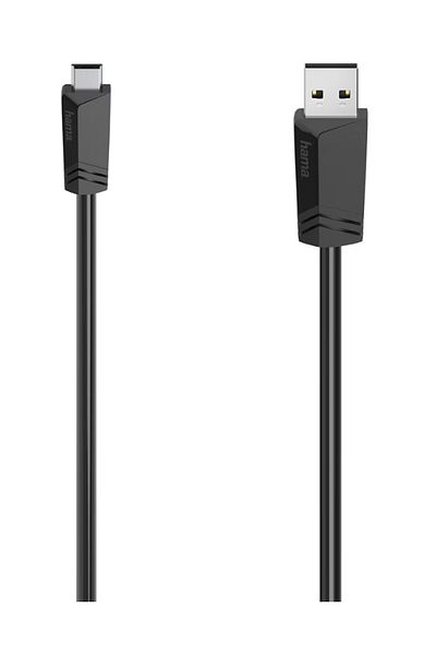 Hama Hama 200606 USB A - mini USB B cable, 1.5m (Black)