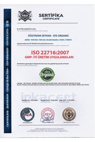 Efe Natural Olive Doğal Ürünler Efe Organic 5 Litre Pet