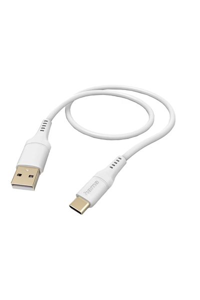 Hama Cablu date Hama 201571, USB-A - USB-C, 1.5m (Alb)