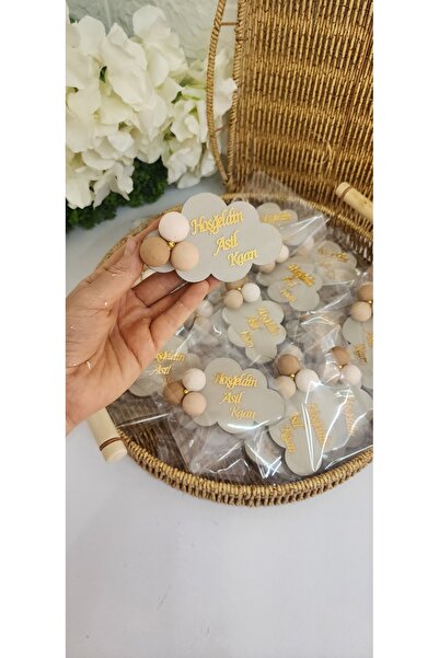 AHŞAPÇITASARIM 10 Adet Ahşap bulut bebek magnet