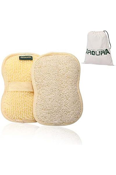 Aurora Natural Egyptian Exfoliating Loofah - Oval Hand-size - Pack of 2