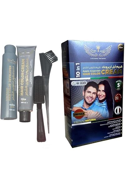 Vintage Hair Color Cream 10x1 Natural Black