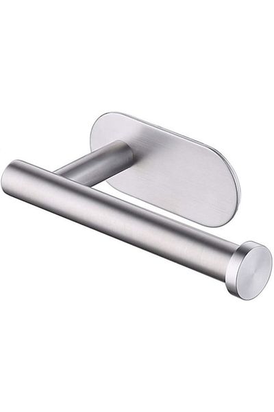 Bogadini Suport autoadeziv pentru hârtie igienică, oțel inoxidabil, 16x4.5x8cm, argintiu