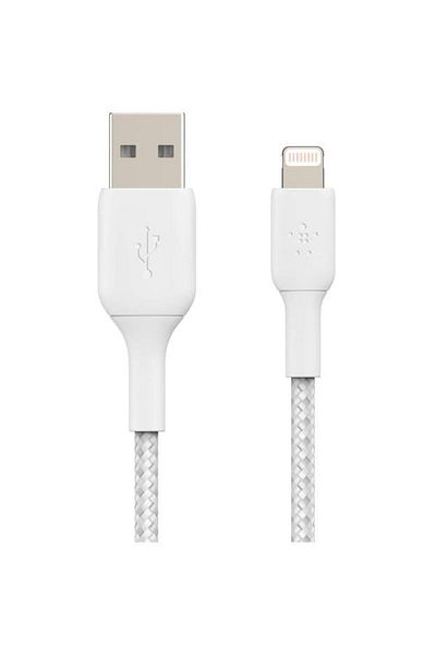 Belkin Belkin BOOST CHARGE USB-A to Lightning cable, braided, 0.15M, White