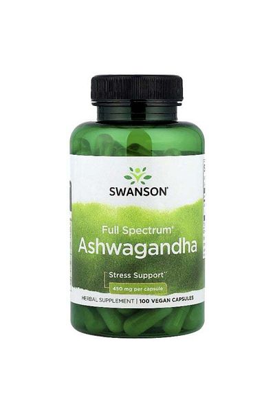 SWANSON Full Spectrum Ashwagandha 100 Vegan Capsules