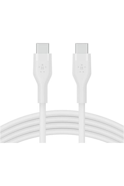 Belkin Belkin Charging Cable, Boost Charge Flex, Silicone, USB-C to USB-C 2.0, 2M, White