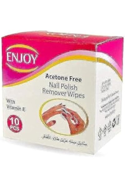 Enjoy Acetone-Free Nail Polish Remover Wipes - 10 Pieces