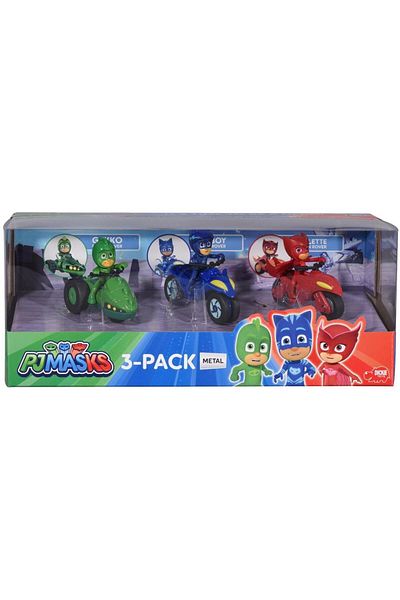 Dickie Set of 3 Heroes in Pyjamas figurines, with motorcycles