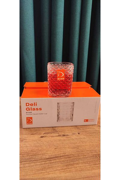 ORTAKÖY CENNETİ Modern Angular Glass of Wine 6 Ad Deli Soga Quality 200 Cc 8 cm Height 6.5 cm Width Stylish Appearance
