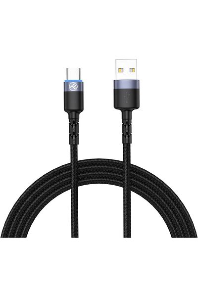 TELLUR Cablu Tellur Type-C cu LED, nailon, 1.2m, Negru