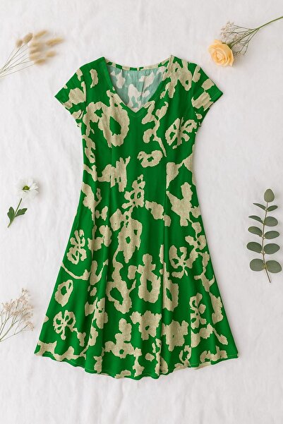 enmodaiçgiyim Γυναικείο μακρύ φόρεμα βισκόζης με σχέδιο – Ένα μέγεθος, S-M-L Συμβατό, 100% βαμβακερό ύφασμα βισκόζης