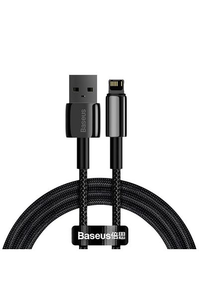 Baseus Baseus Tungsten Gold data cable, USB - Lightning, 2.4A, 2m, Black