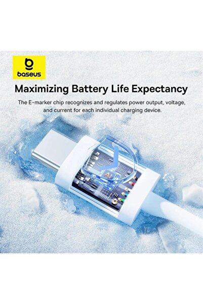 Baseus Cablu Baseus Superior Series 2, Incarcare rapida, USB-C la USB-C, 100W, 2m (Alb)