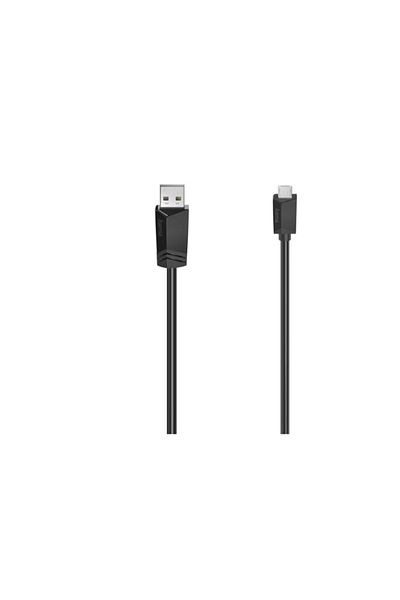 Hama Hama 200608 data cable, USB-A - microUSB, 1.5m (Black)