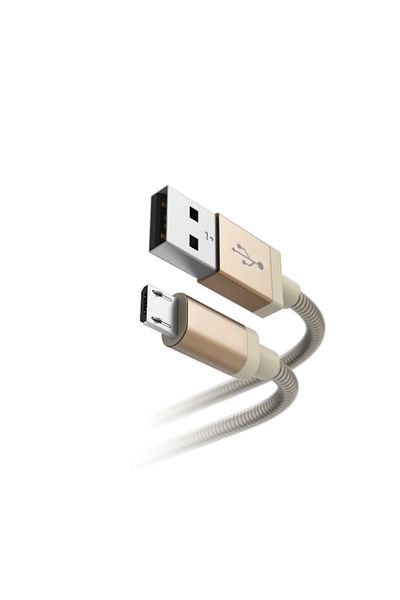 Hama Cablu de incarcare Hama Metal, MicroUSB, 1.5 m (Auriu)