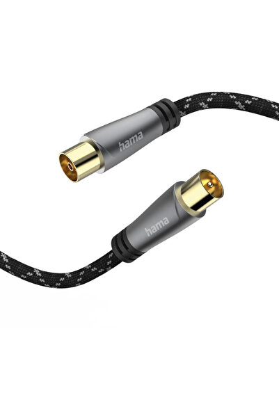 Hama Cablu video Coaxial HAMA 205070, 1.5m, 120dB (Negru/Gri)