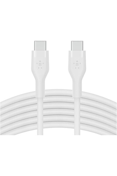 Belkin Belkin Charging Cable, Boost Charge Flex, Silicone, USB-C to USB-C 2.0, 2M, White