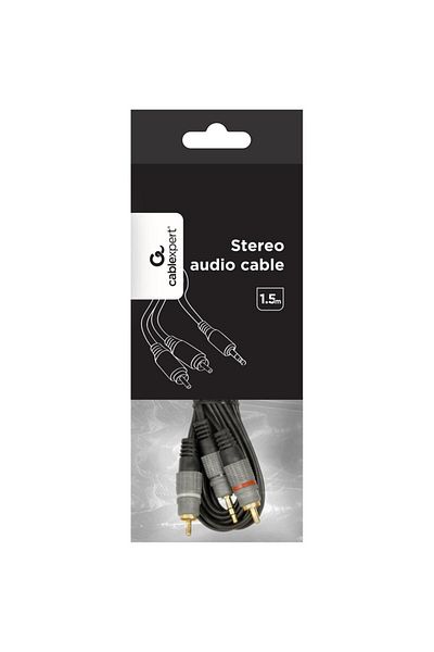 Gembird Cablu audio Gembird stereo 3.5 mm jack la 2 x RC), 1.5m, conectori auriti, CCA-352-1.5M