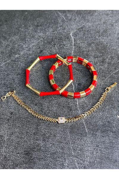 The Simu Triple Porcelain Bracelet Zircon Stone Bracelet