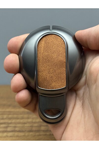 Mavi Keys Husă de protecție pentru telecomandă din piele, compatibilă cu Mini Cooper, cu 3 butoane, maro