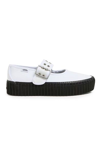 Vans White Platform Loafers – Women’s Slip-On Shoes with Buckle