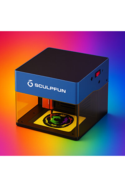 Sculpfun Portati̇f Lazer Markalama Ve Kesme Maki̇nesi̇ 10 Watt Opti̇k Çikiş S...