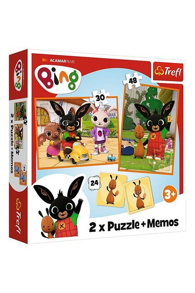 Trefl Trefl 2 in 1 Memo Puzzle - Bing and his friends, 30+48 pieces