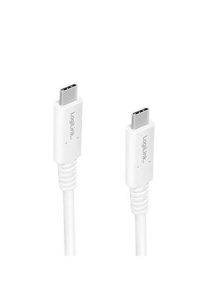 LogiLink Power and data cable Logilink CU0180, USB 4 Gen3, UHD 8K / 60Hz 76804320, 0.8m, White