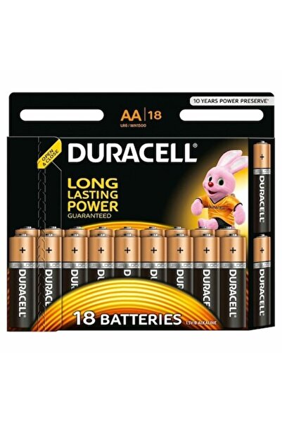 Duracell Baterii Aa, 18 Bucati, Alcaline, Performanta De Lunga Durata