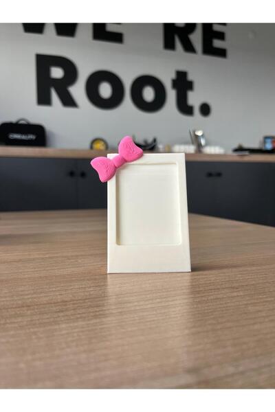 Root Made İnstax Fotoğraf Çerçevesi Minimalist Dekoratif Çerçeve Pembe Kurdela Detaylı Bebek Çerçeve