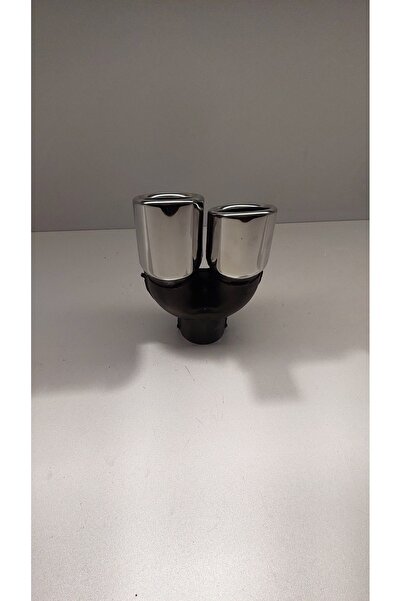 AKTegzoz 90mm çift çıkış sol egzoz ucu nikelaj kaplama