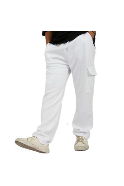 ALANAQA Unisex plain oversized multi-pocket trouser