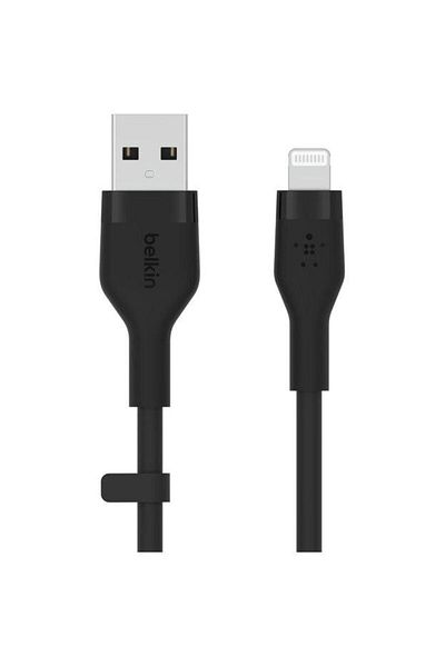 Belkin Belkin Charging Cable, Boost Charge Flex, Silicone, USB-A to Lightning, 1M, Black