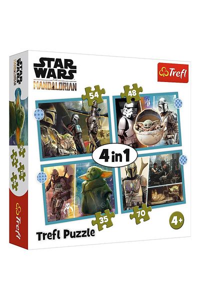 Trefl Trefl 4 in 1 Star Wars The Mandalorian Puzzle, 35/48/54/70 pieces