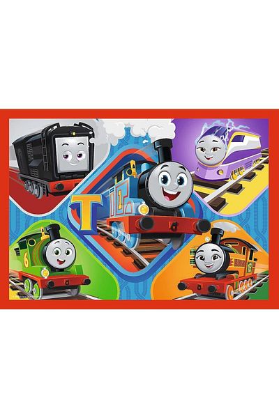 Trefl Trefl 4 in 1 Thomas and Friends Puzzle, Funny Trains, 12/15/20/24