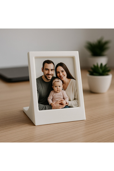 Root Made İnstax Fotoğraf Çerçevesi Minimalist Dekoratif Çerçeve Pembe Kurdela Detaylı Bebek Çerçeve