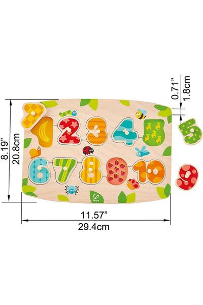 Hape Hape Numbers wooden puzzle, 11 pieces