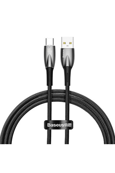 Baseus Baseus Glimmer Series USB-A - USB-C Data and Charging Cable, 100W, 1m, Black CADH000401