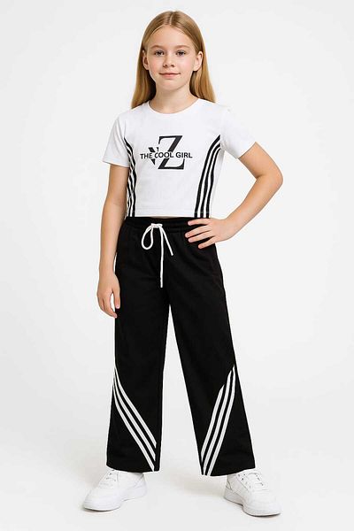 Midani Store Girl's Short Sleeve 100% Cotton Tracksuit Set 8 -16 Years