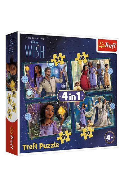 Trefl Trefl 4 in 1 Disney Wish Puzzle, Dreams Come True, 35/48/54/70 pieces