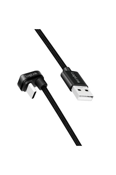 LogiLink LOGILINK power and data cable, USB 2.0 - USB Type-C (T), 180 degrees, 3m, Black