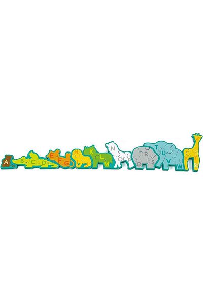 Hape Puzzle Hape 2 in 1 Alfabet si animale, 26 piese