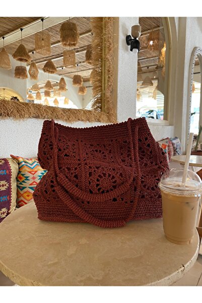 DisaAtölye Motifed Knitted Bag, Handmade